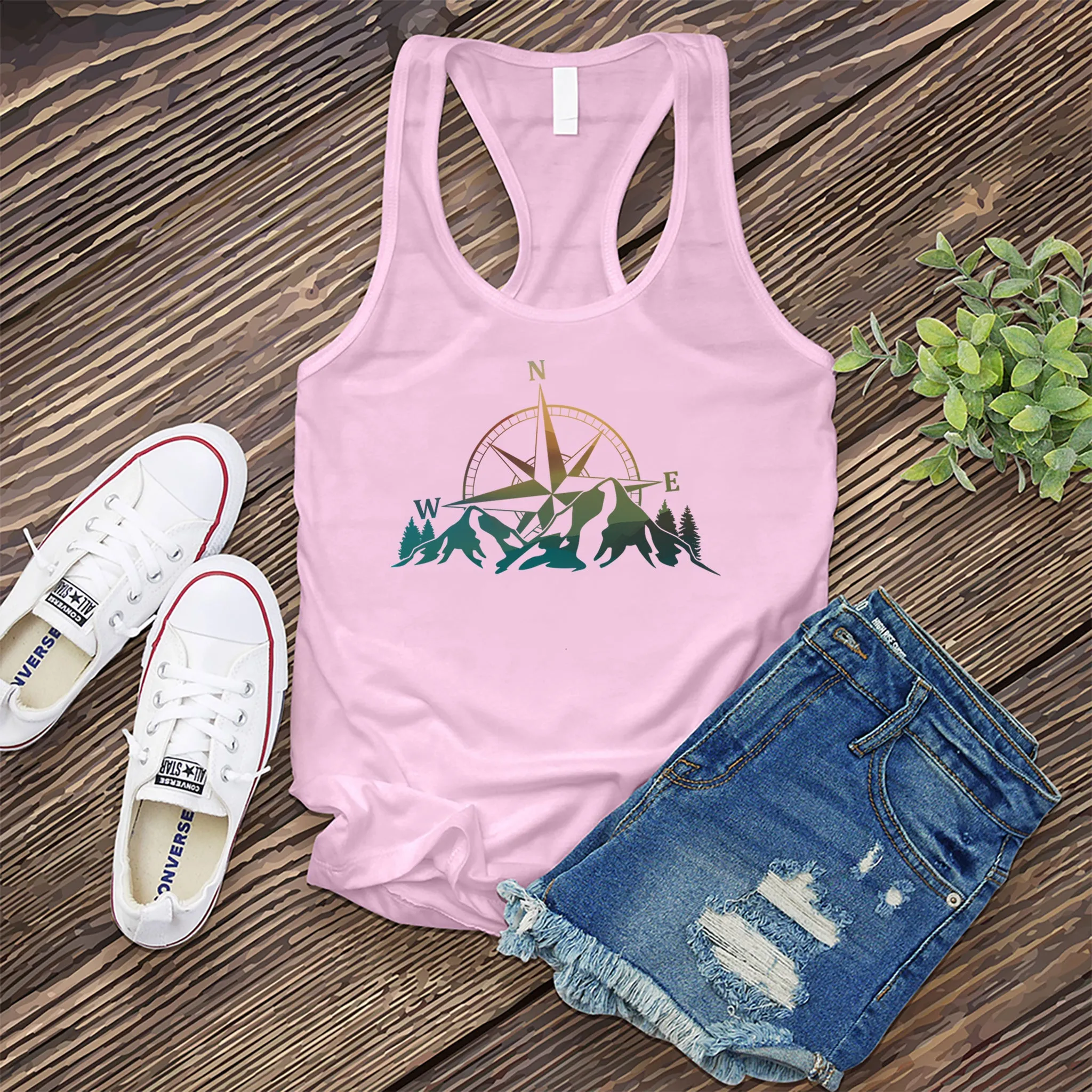 Colorful Mountain Compass Women's Tank Top