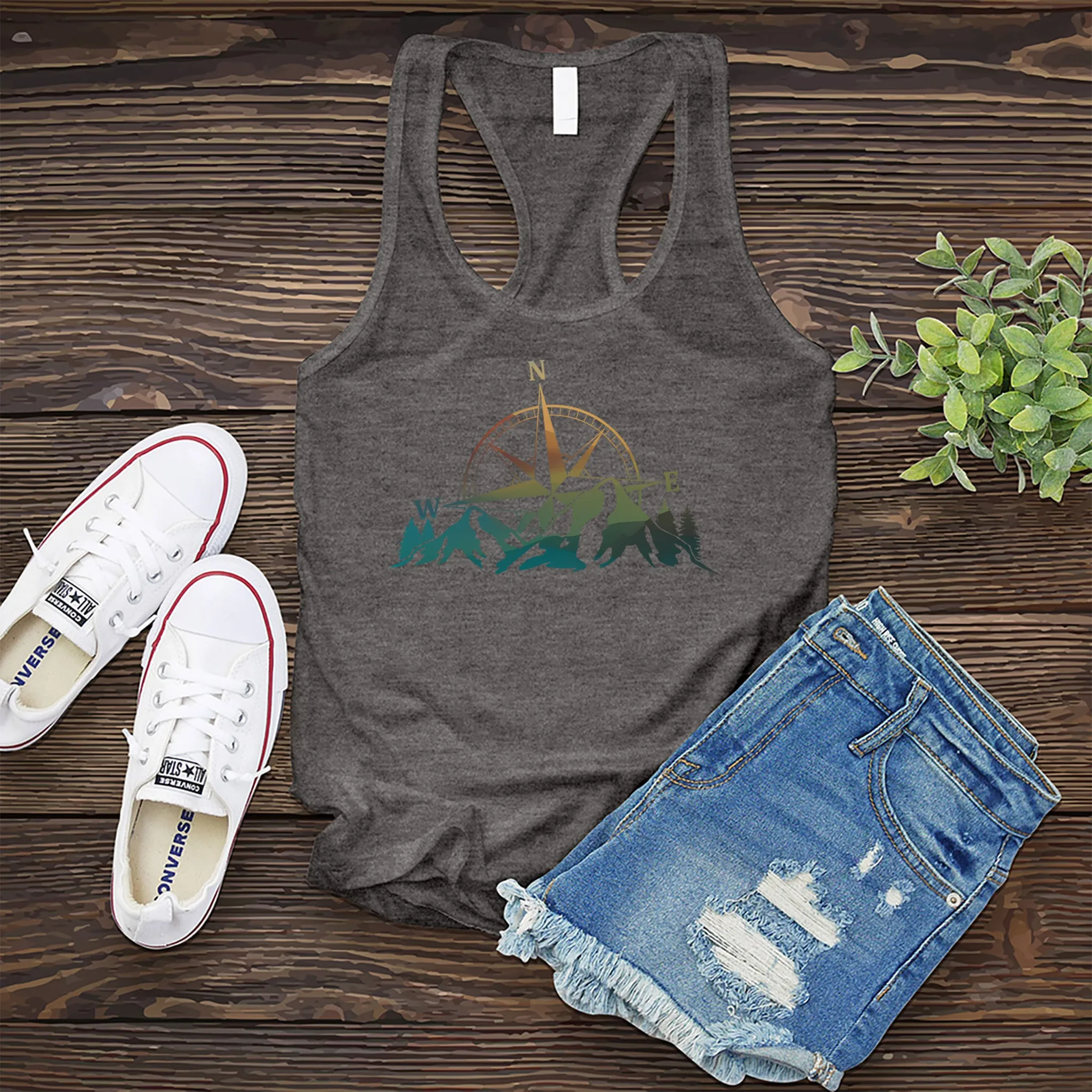 Colorful Mountain Compass Women's Tank Top