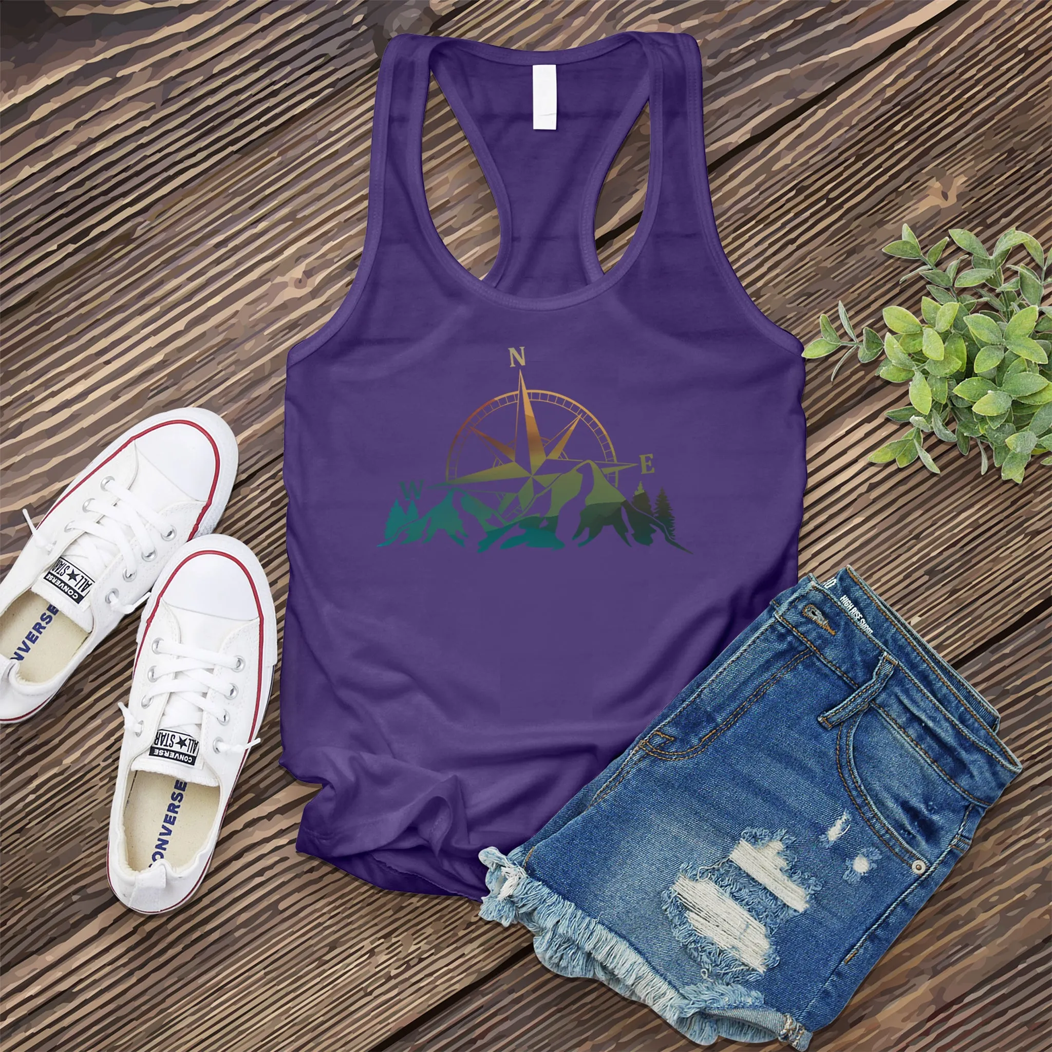 Colorful Mountain Compass Women's Tank Top