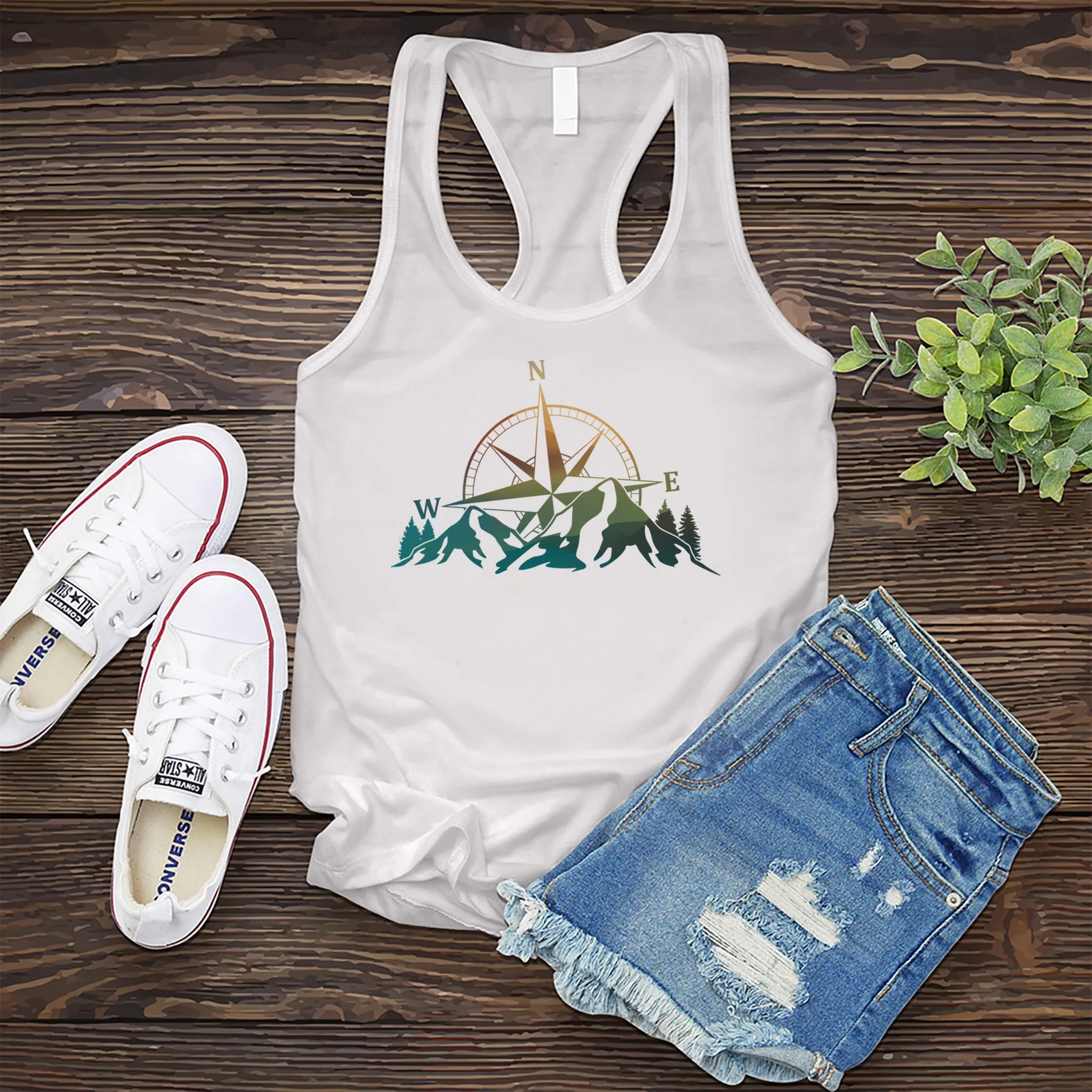 Colorful Mountain Compass Women's Tank Top