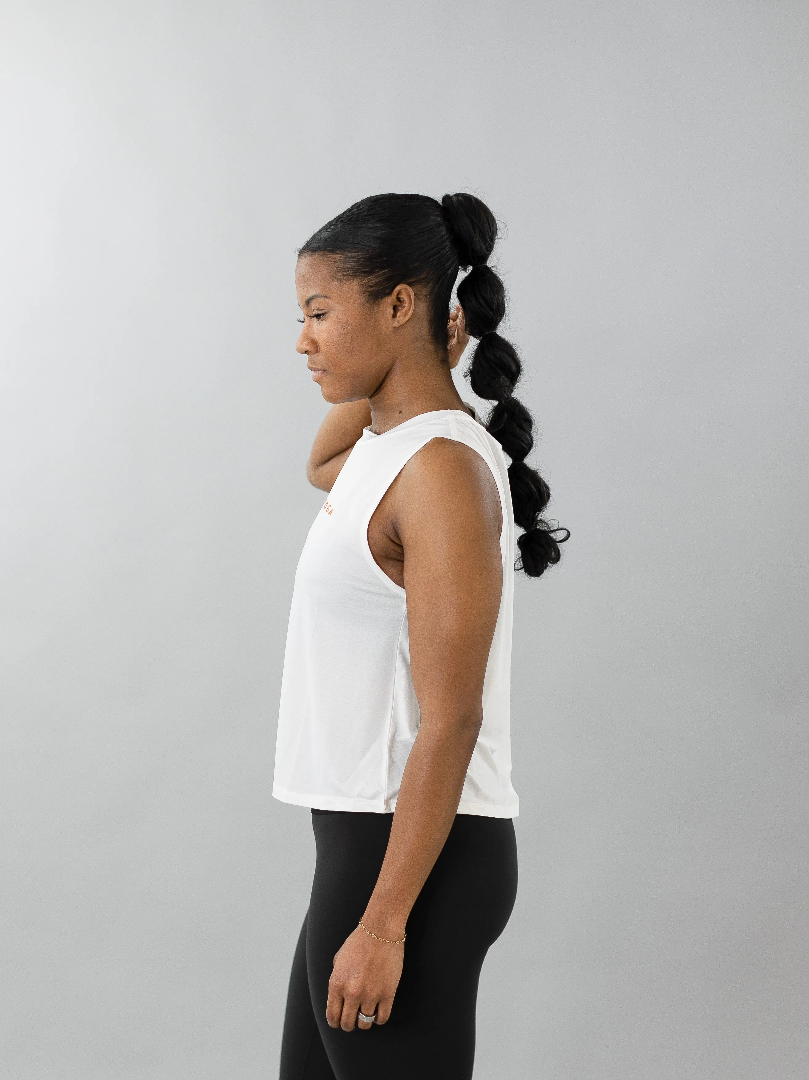 CorePower Yoga White Active Crop Tank