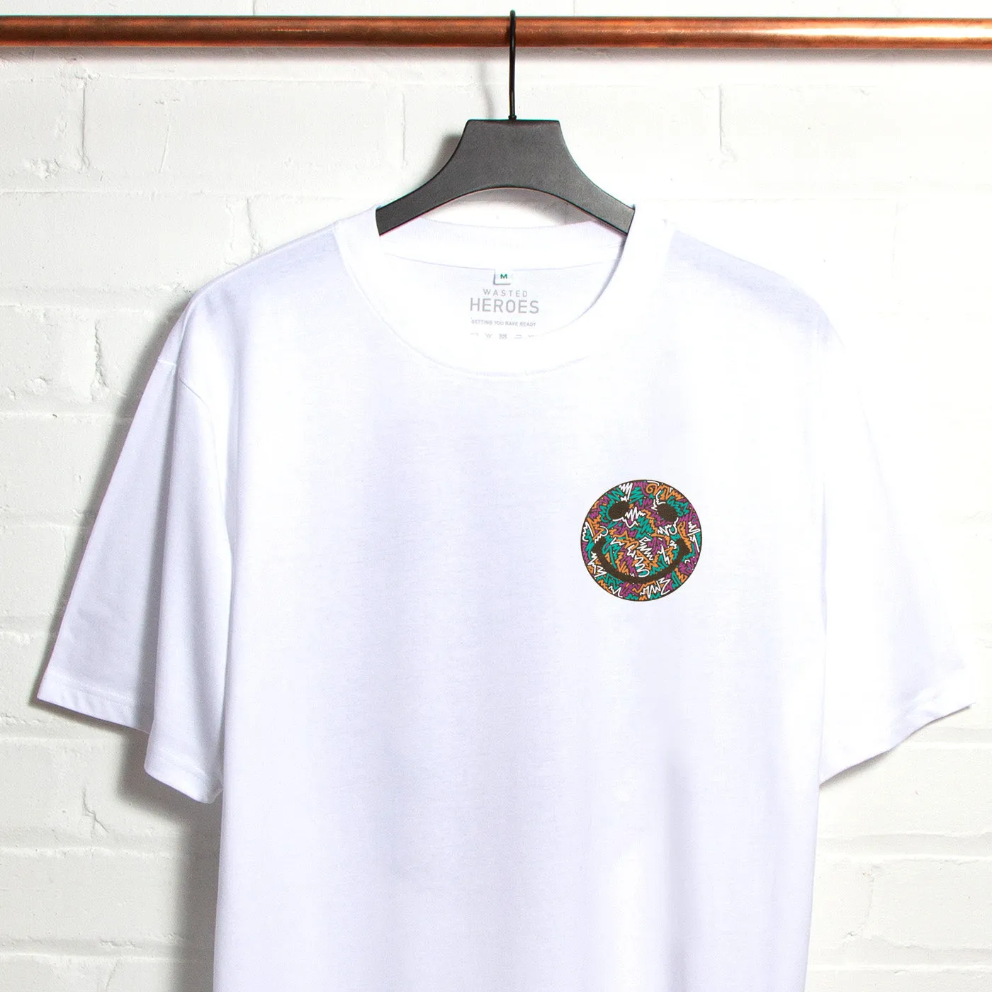 Crest Doodle Smiley - Tshirt - White