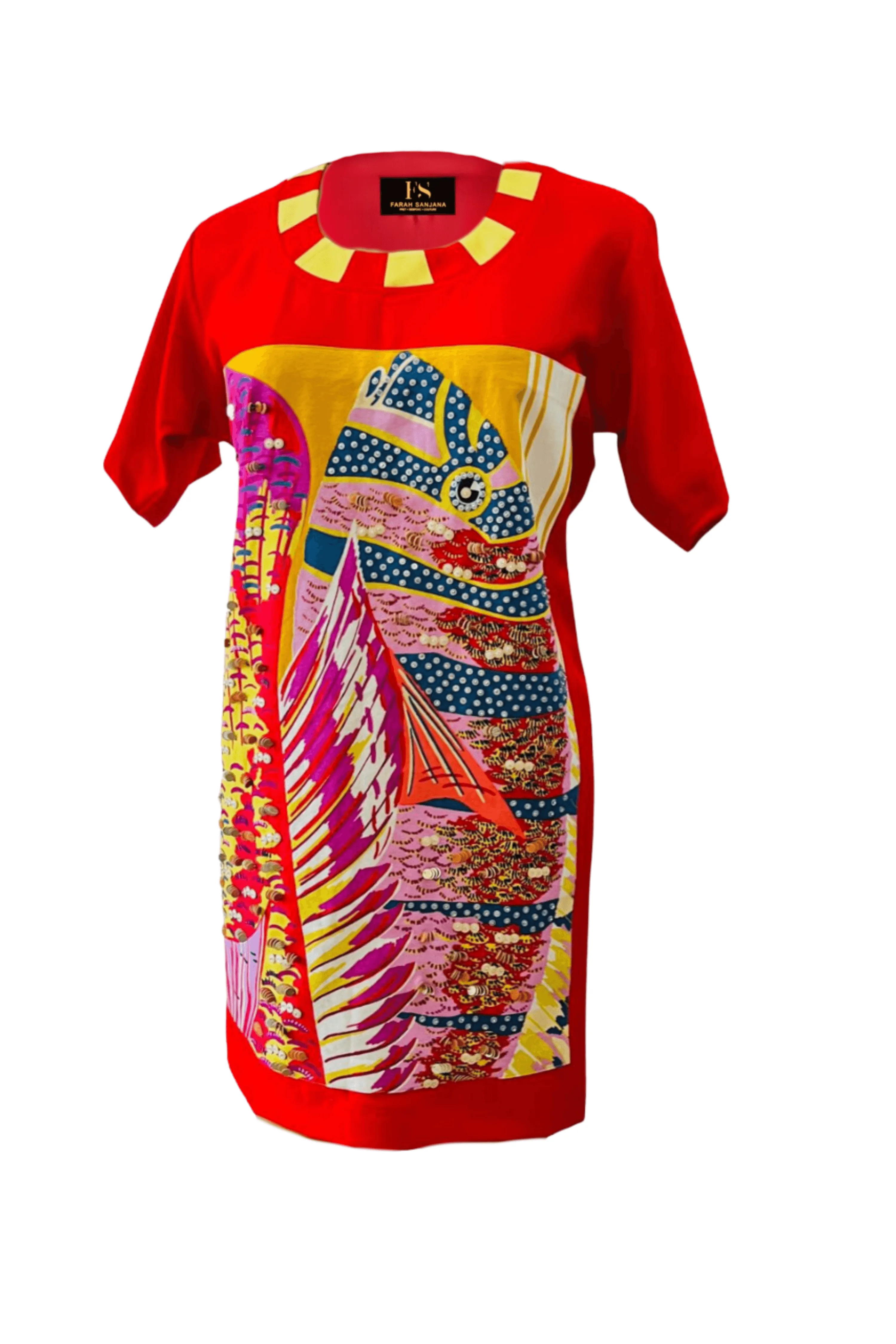 Crimson Blow Fish T-Shirt Dress