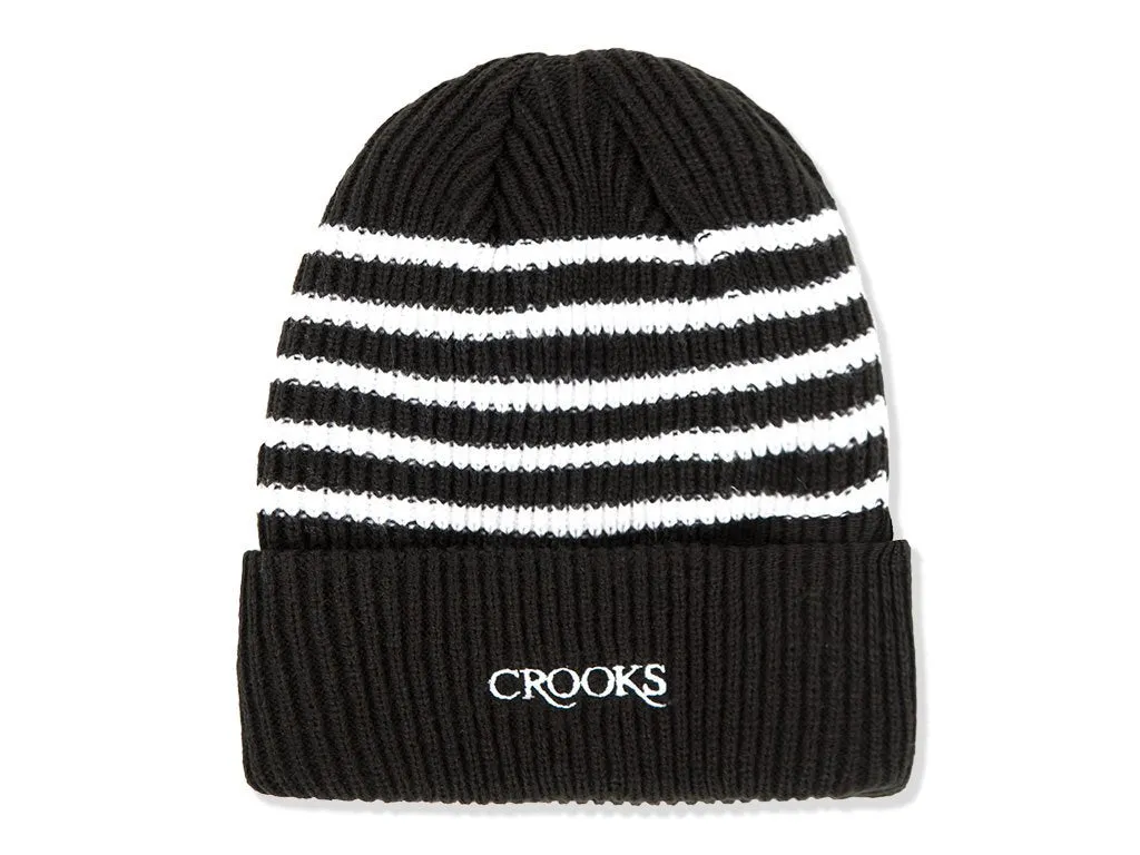 CROOKS AND CASTLES SERIF STRIP BEANIE