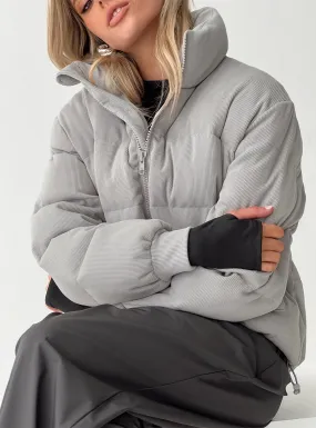 Darrow Ribbed Puffer Jacket Grey