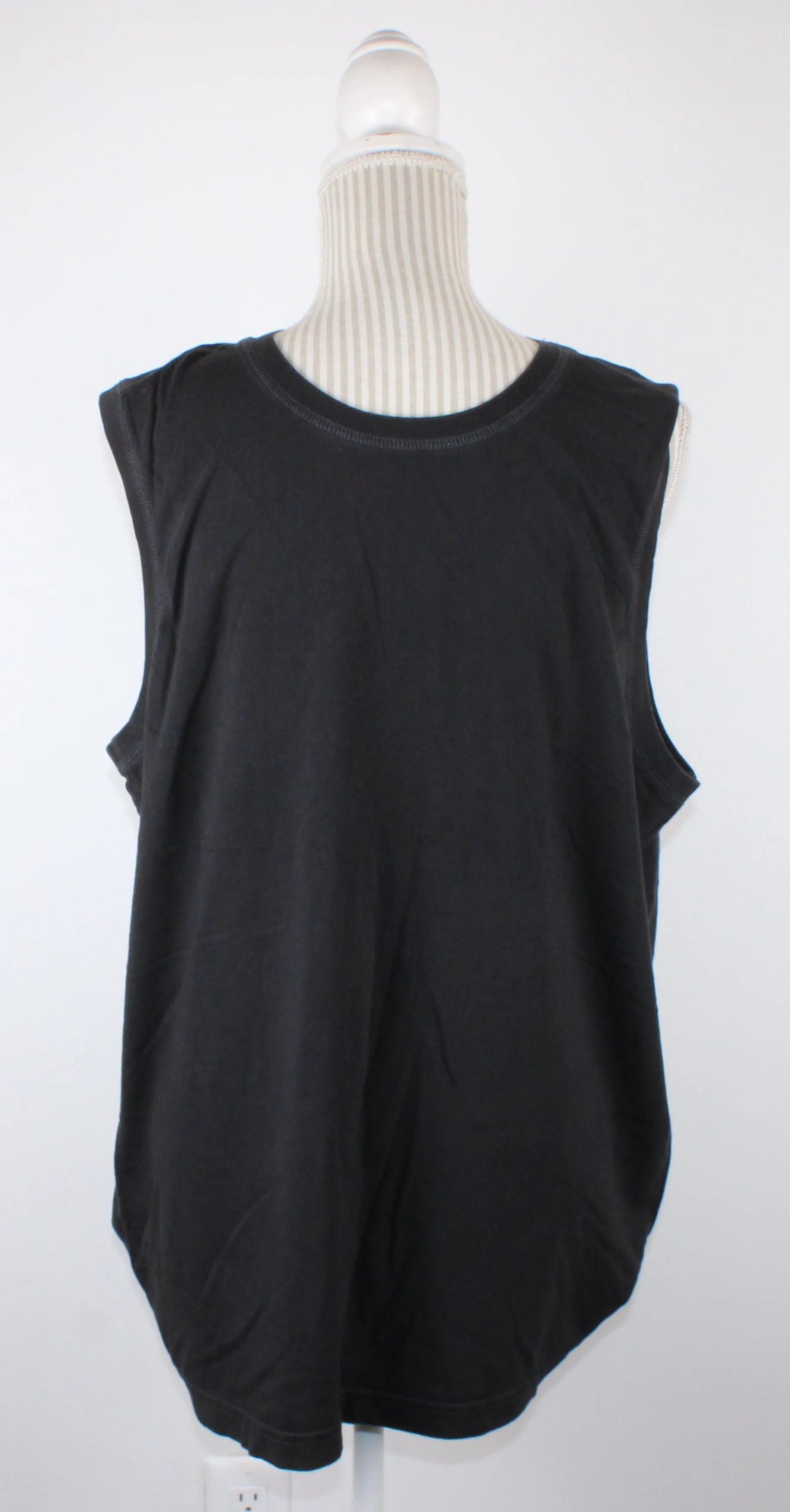 DENVER HAYES BLACK COTTON TANK TOP LARGE PRE-LOVED