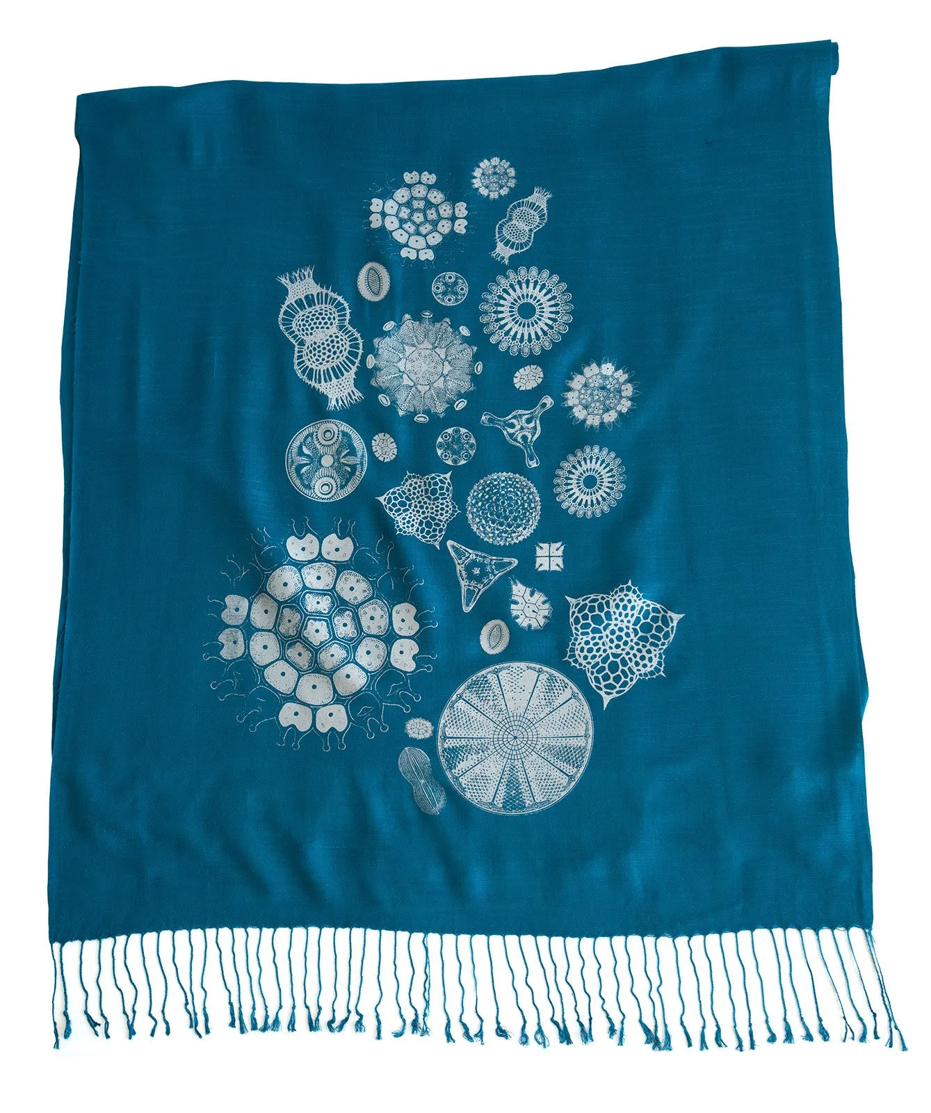 Diatoms Scarf, Silkscreened Bamboo Pashmina