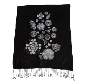 Diatoms Scarf, Silkscreened Bamboo Pashmina