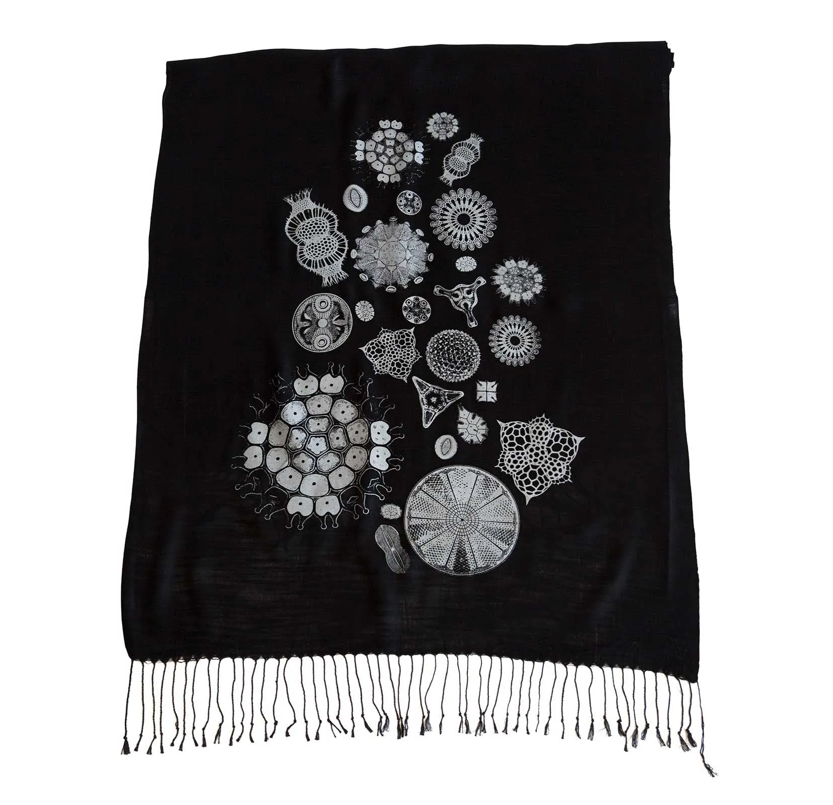 Diatoms Scarf, Silkscreened Bamboo Pashmina