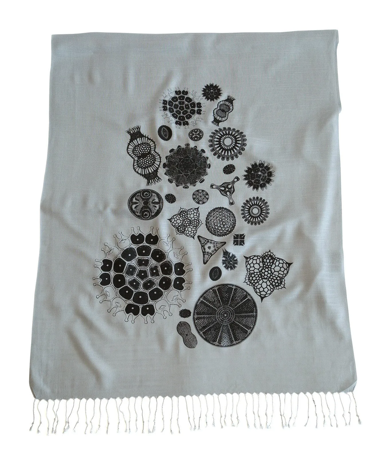 Diatoms Scarf, Silkscreened Bamboo Pashmina