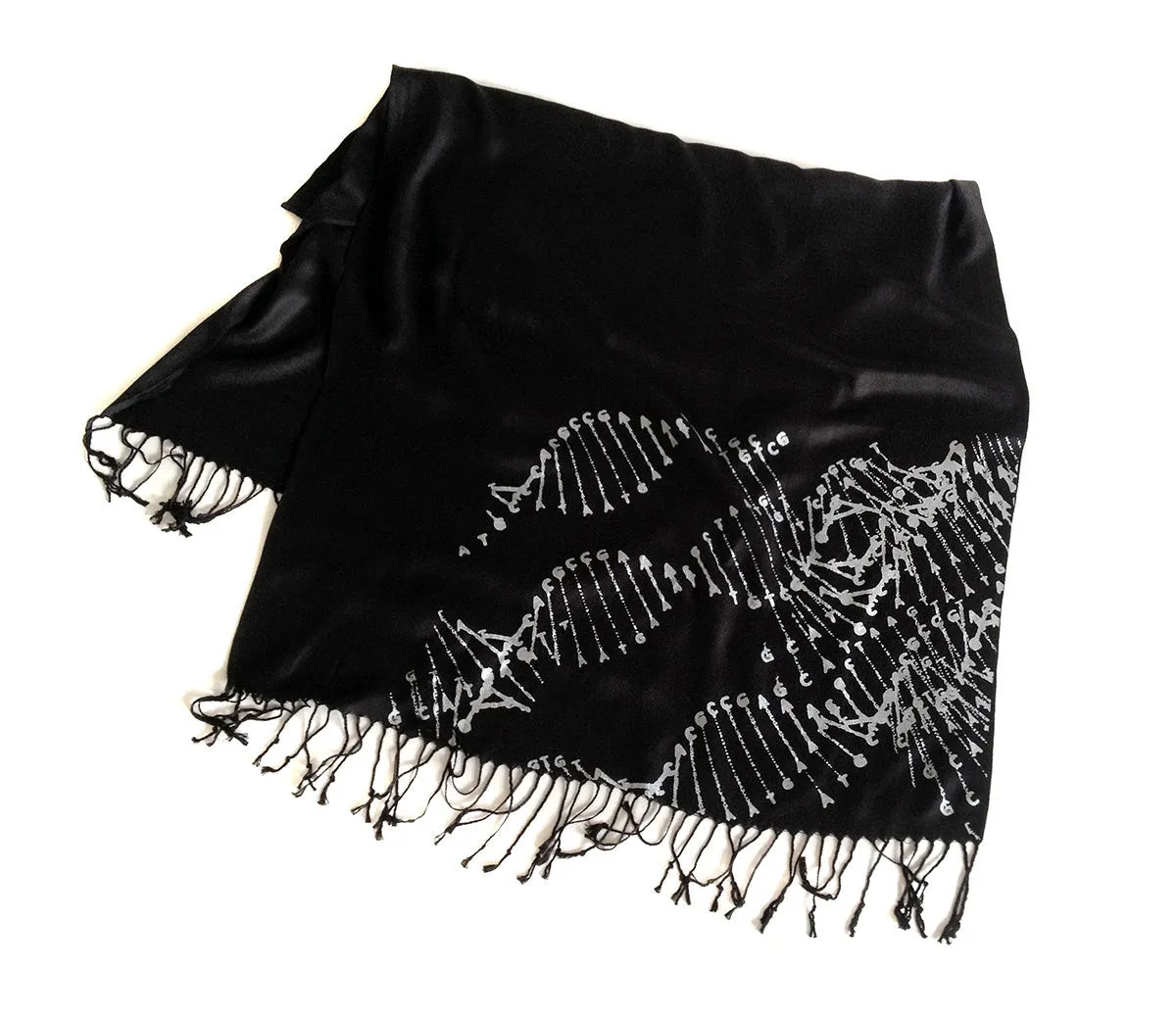 DNA Double Helix Scarf, Linen Weave Pashmina