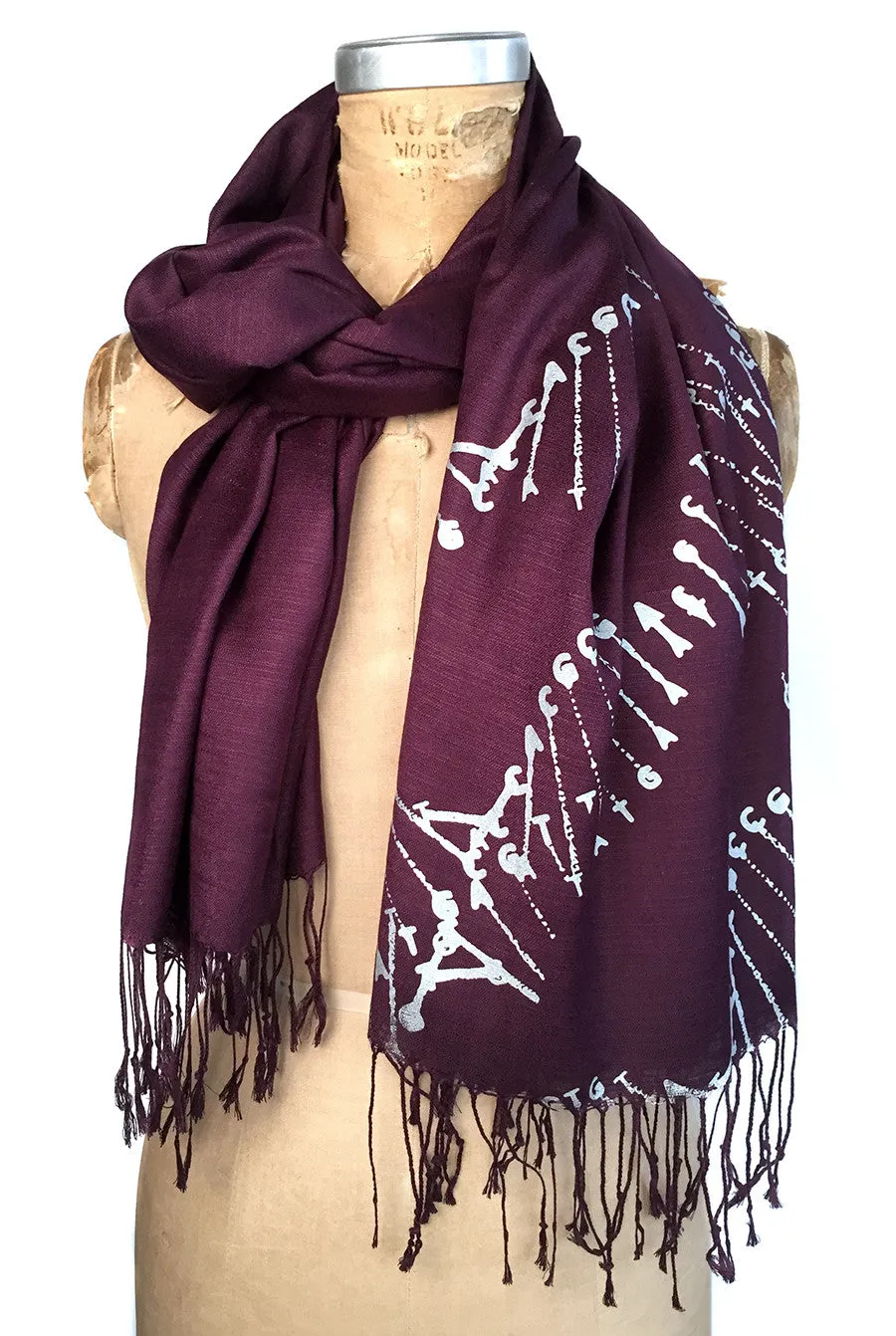 DNA Double Helix Scarf, Linen Weave Pashmina