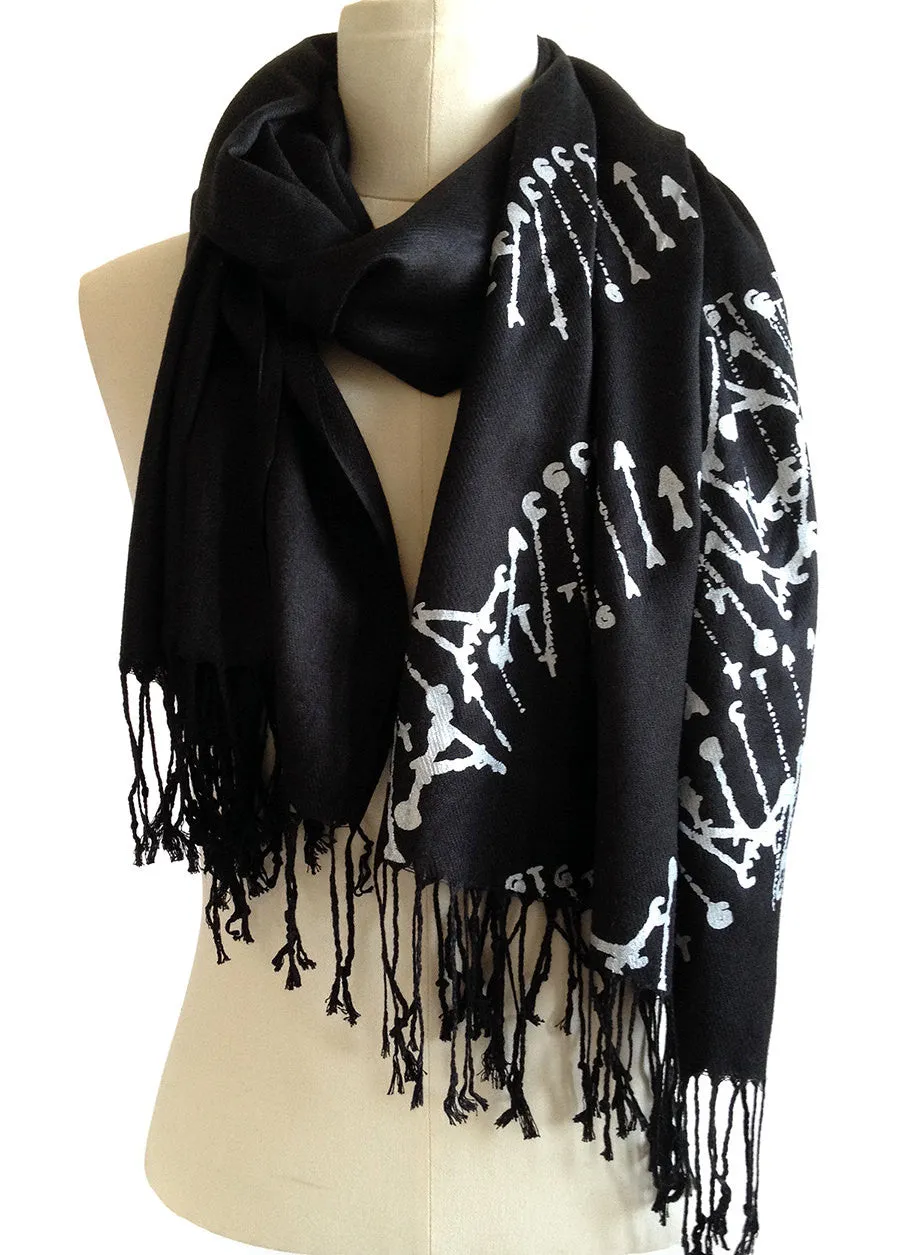 DNA Double Helix Scarf, Linen Weave Pashmina