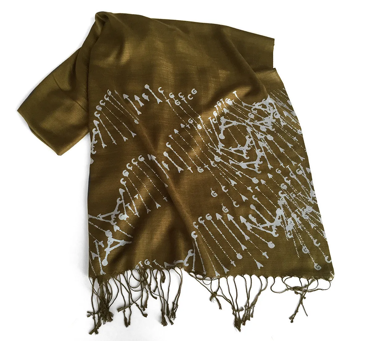 DNA Double Helix Scarf, Linen Weave Pashmina