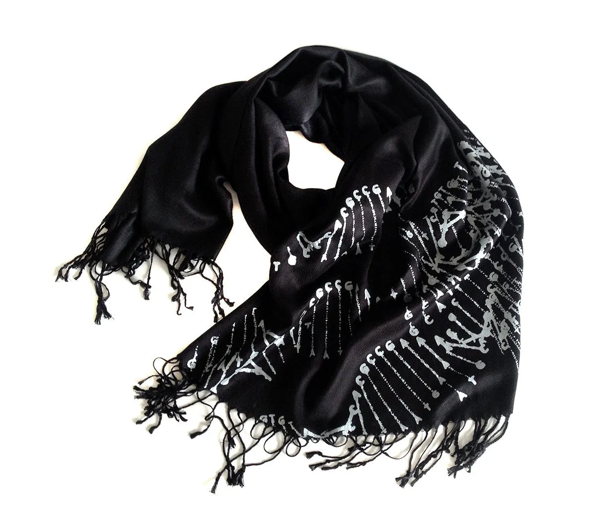 DNA Double Helix Scarf, Linen Weave Pashmina