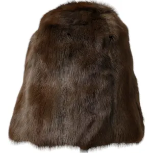 Dolce & Gabbana Brown Weasel Fur Womens Cashmere Hat Beanie