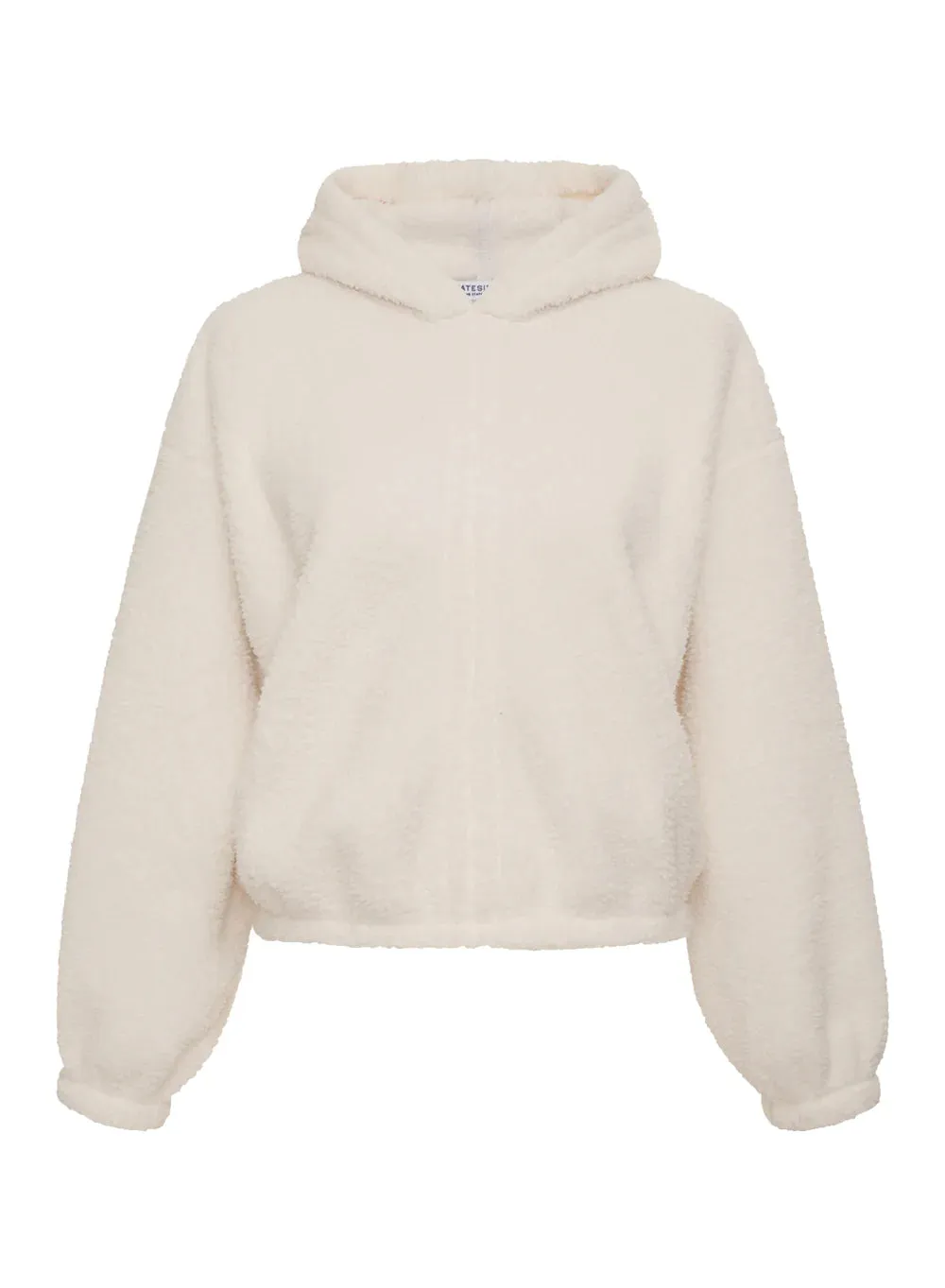 Double Face Sherpa Hooded Zip Jacket Cream