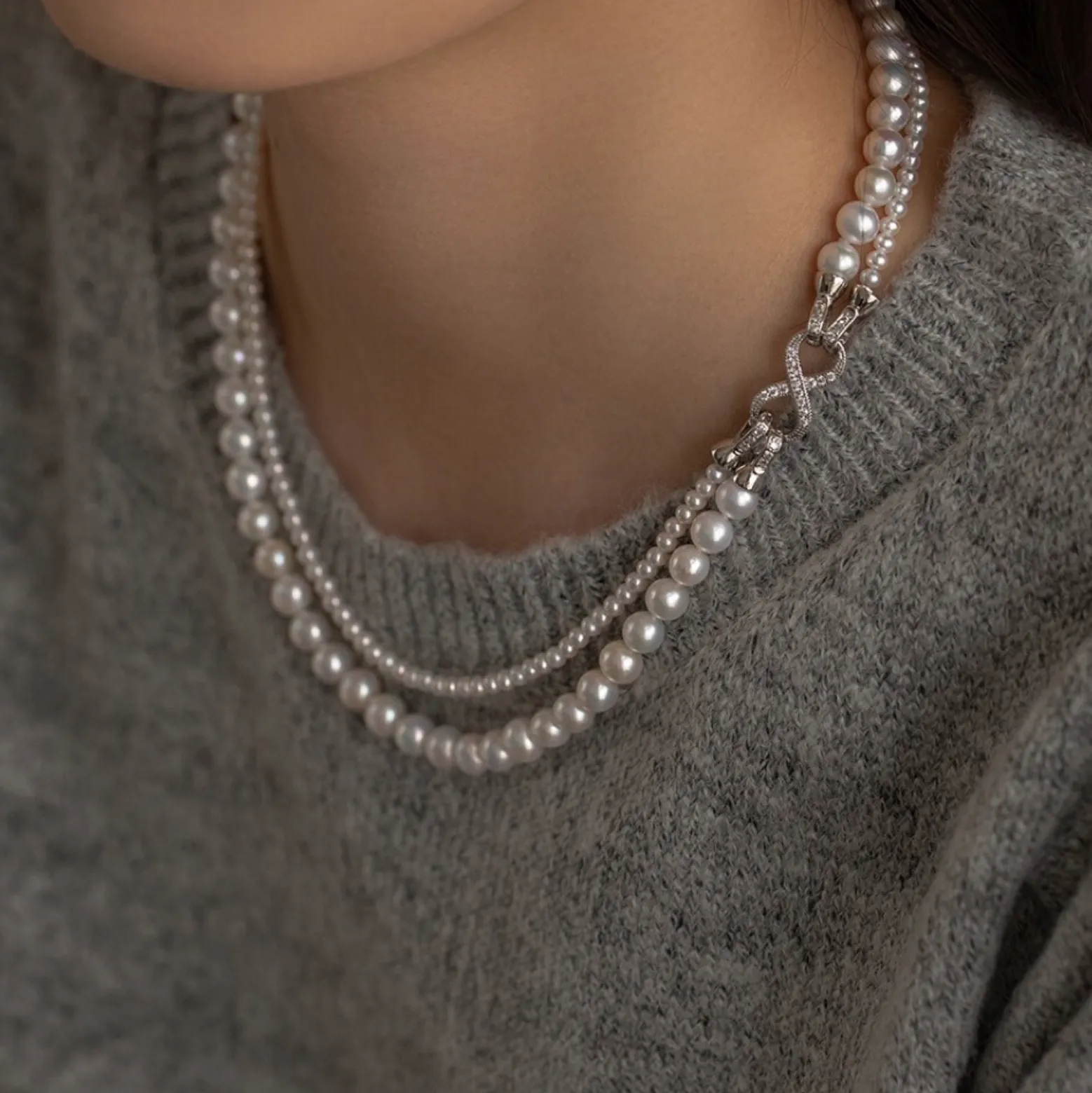 Double-layered Pearl Necklace