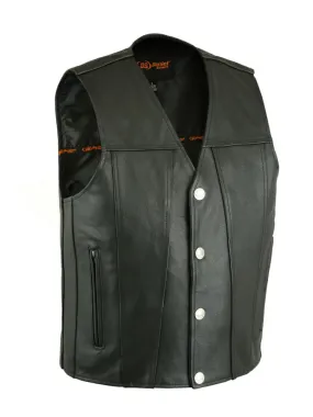 DS125 Men's Single Back Panel CCW Vest W Buffalo Head Snaps