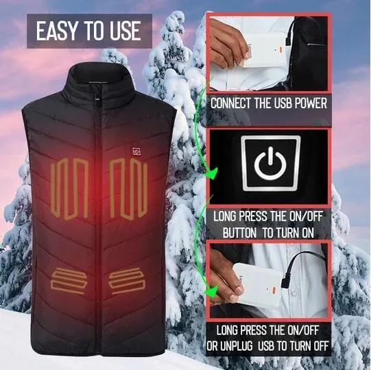 Electric Heated Vest Men Women Heating Waistcoat Thermal Warm Clothing Usb Heated Outdoor Vest Winter Heated Jacket