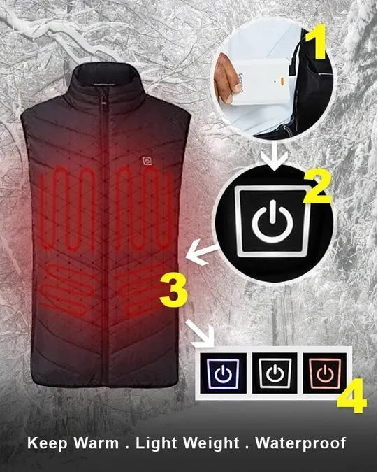 Electric Heated Vest Men Women Heating Waistcoat Thermal Warm Clothing Usb Heated Outdoor Vest Winter Heated Jacket