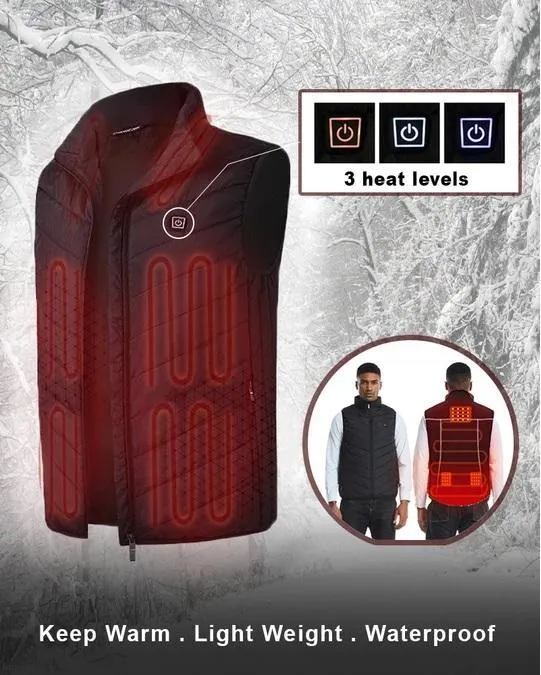 Electric Heated Vest Men Women Heating Waistcoat Thermal Warm Clothing Usb Heated Outdoor Vest Winter Heated Jacket