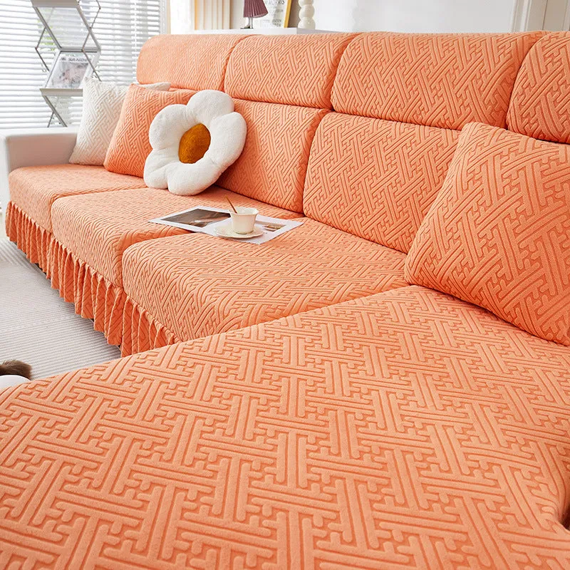 Elegant Solid Colors Sofa Cushion Covers for Sectional Sofas