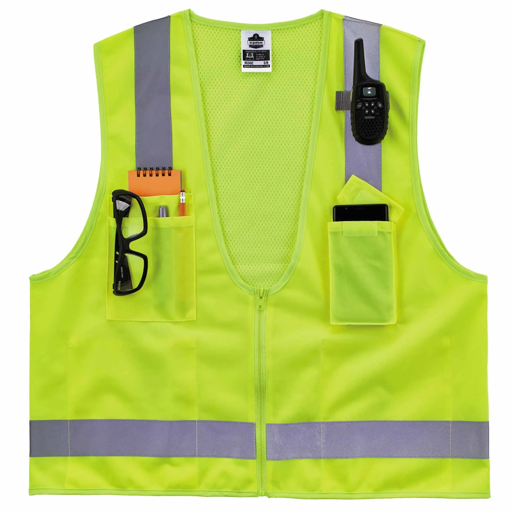 Ergodyne 24502 8249Z-S S Lime Class 2 Economy Surveyors Vest - Single Size