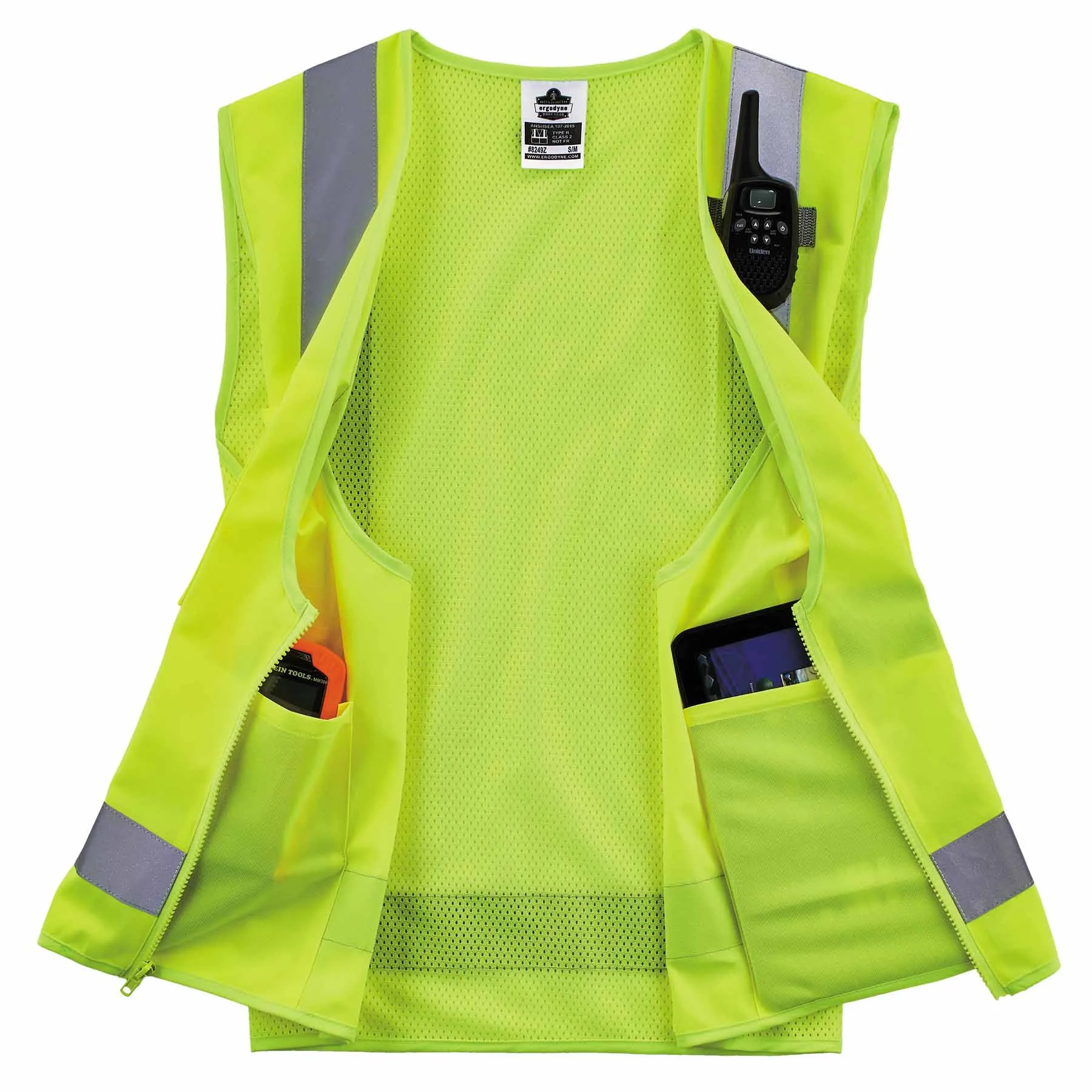 Ergodyne 24502 8249Z-S S Lime Class 2 Economy Surveyors Vest - Single Size