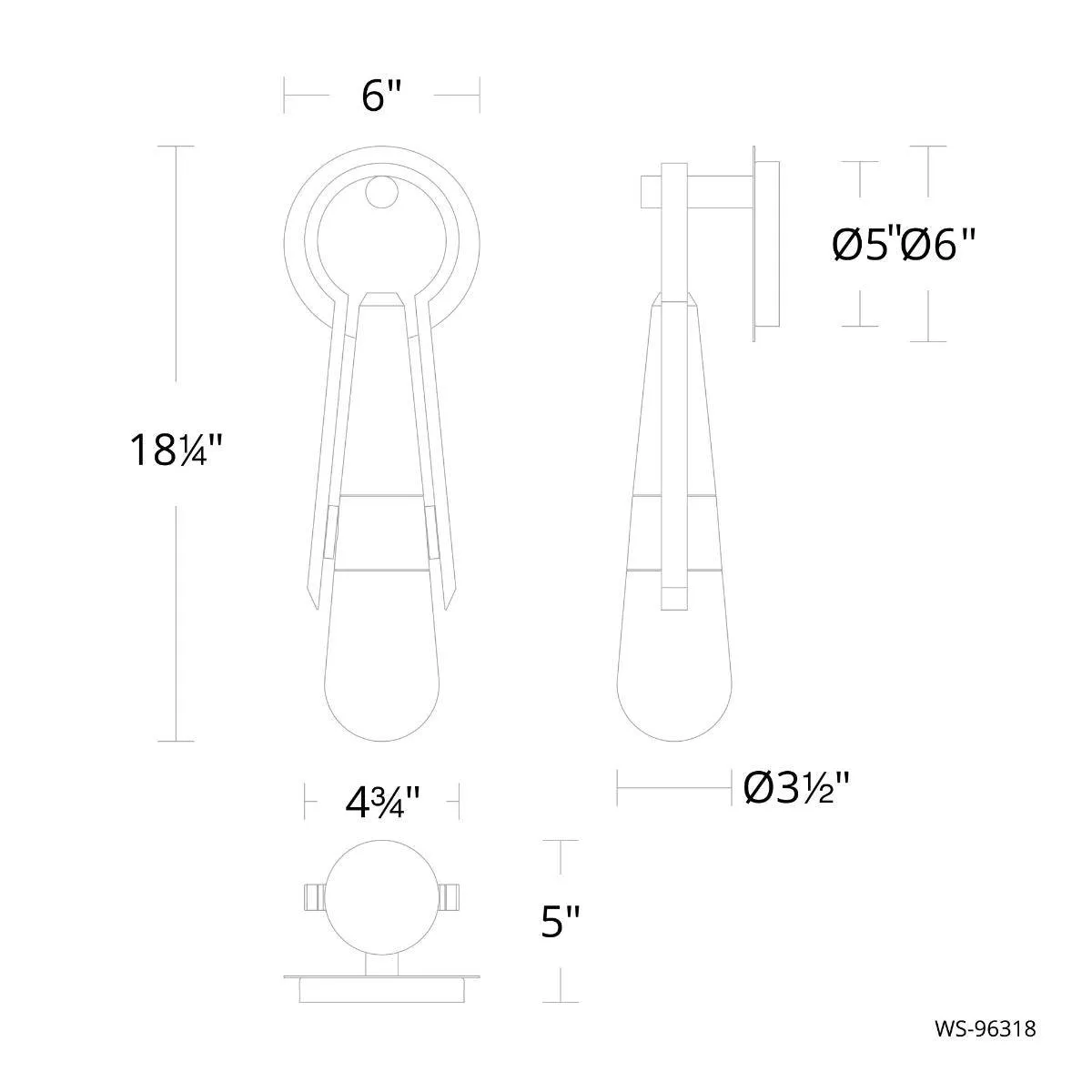 Ezra 18 in. LED Wall Sconce Black finish