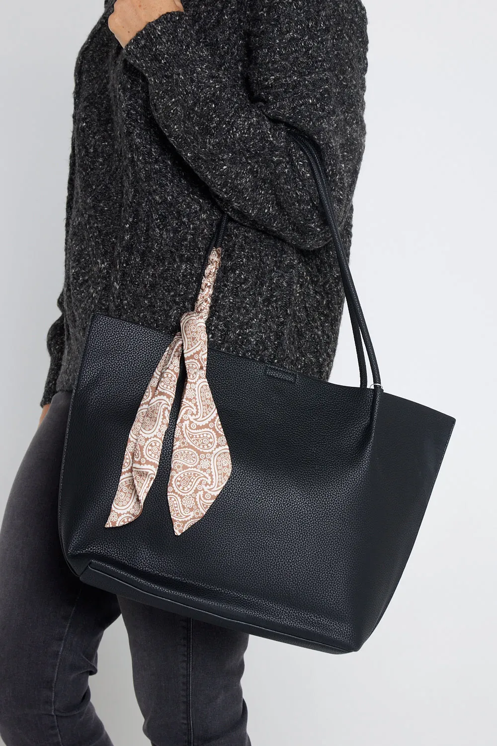 Faith Tote Bag & Clutch - Black