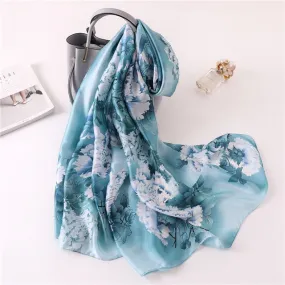 Fashion Silk Scarf Floral Printed Bandana Shawl #2099