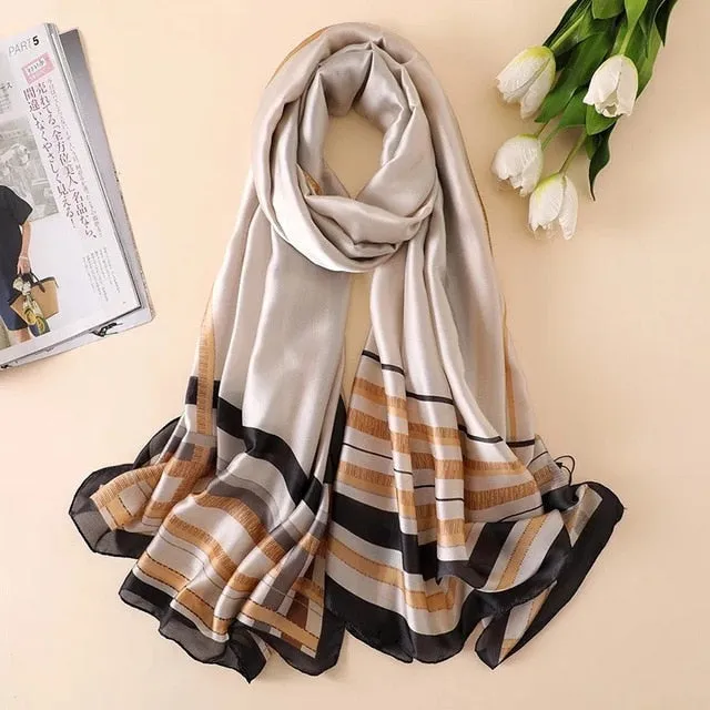 Fashion Silk Scarf Printed Bandana Shawl #LZ084