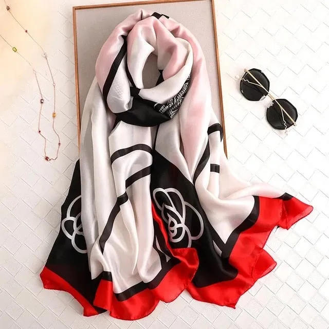 Fashion Silk Scarf Printed Bandana Shawl #LZ084