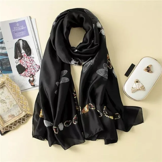 Fashion Silk Scarf Printed Bandana Shawl #LZ084