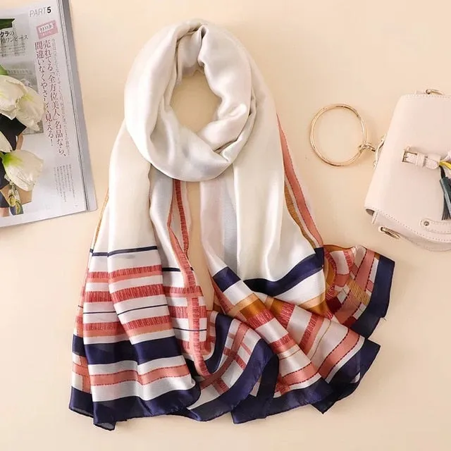 Fashion Silk Scarf Printed Bandana Shawl #LZ084