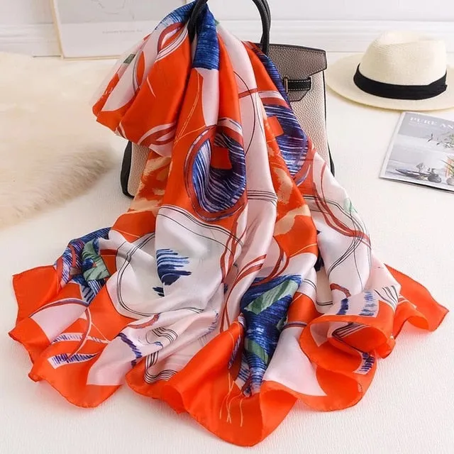 Fashion Silk Scarf Printed Bandana Shawl #LZ084