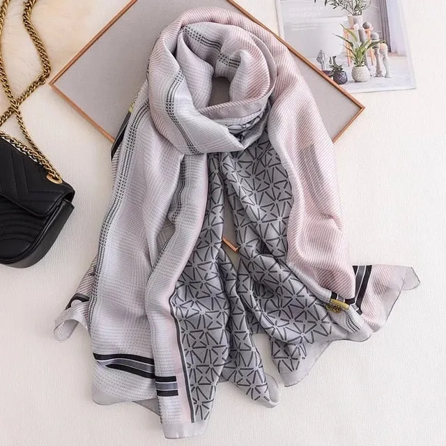 Fashion Silk Scarf Printed Bandana Shawl #LZ084