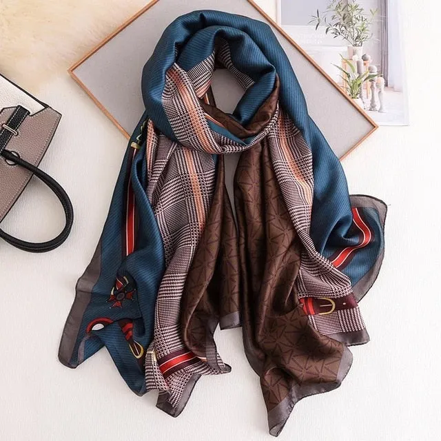 Fashion Silk Scarf Printed Bandana Shawl #LZ084