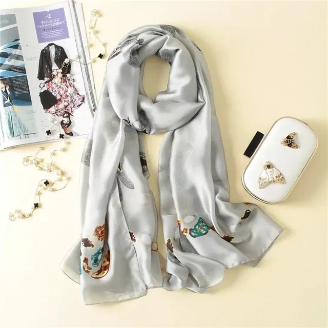 Fashion Silk Scarf Printed Bandana Shawl #LZ084