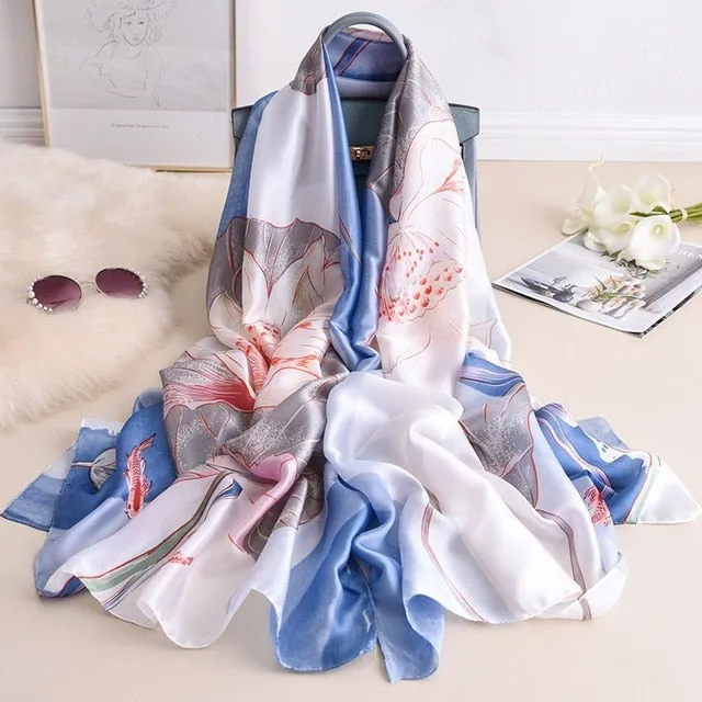 Fashion Silk Scarf Printed Bandana Shawl #LZ084