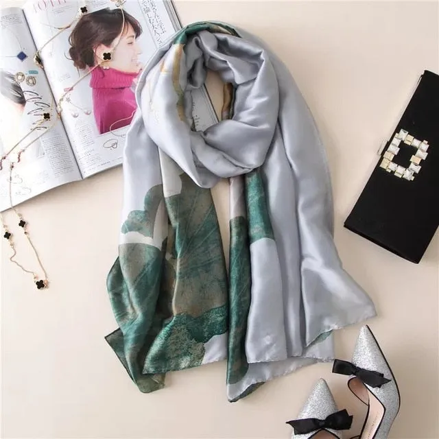 Fashion Silk Scarf Printed Bandana Shawl #LZ084