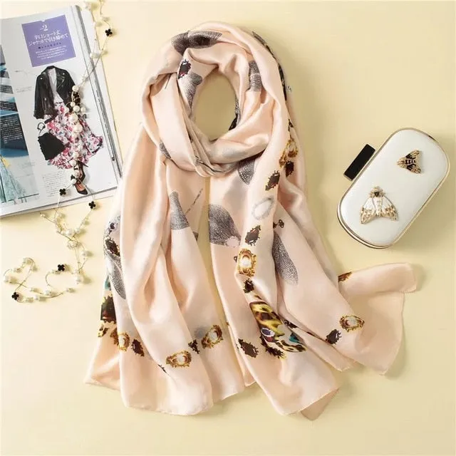 Fashion Silk Scarf Printed Bandana Shawl #LZ084