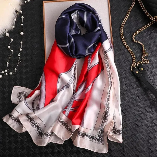 Fashion Silk Scarf Printed Bandana Shawl #LZ084