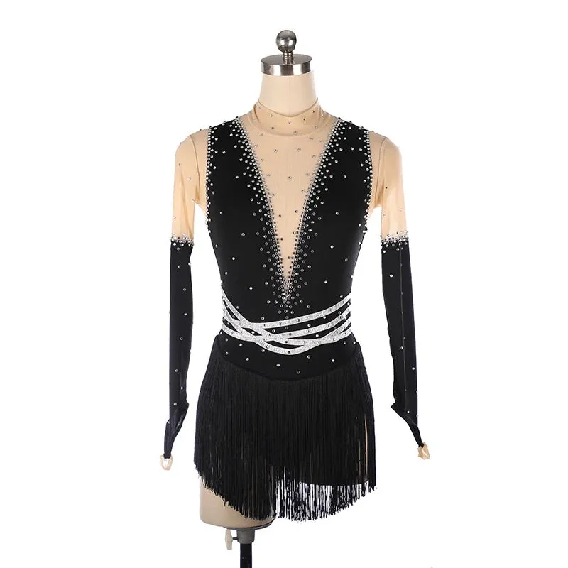 Figure Skating Dress with Fringe Skirt Available in 7 Colors BSU060623