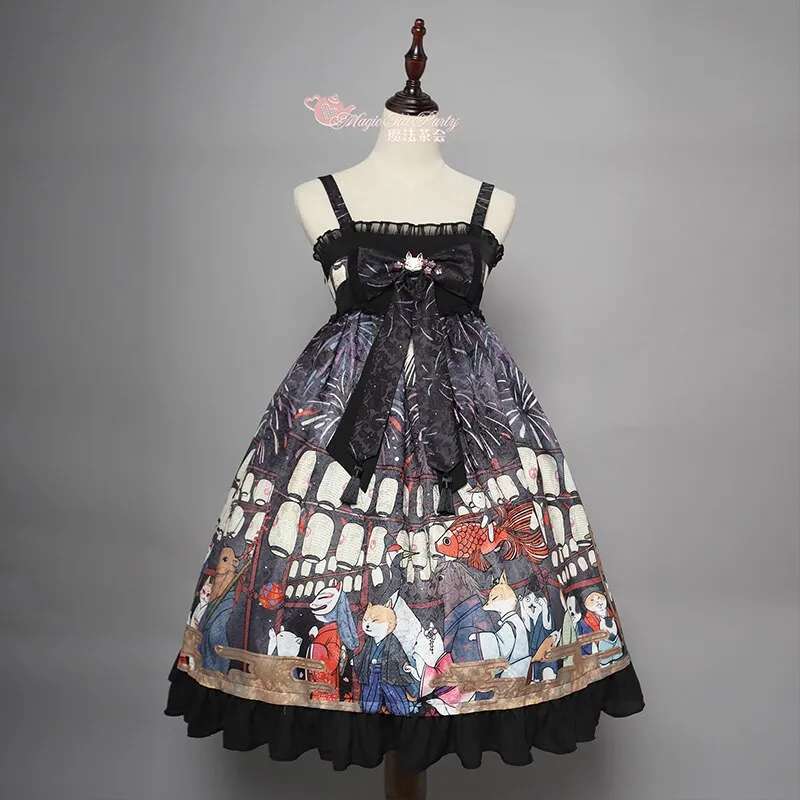 Fireworks Show ~ Kimono Style High Waisted Lolita JSK Dress by Magic Tea Party