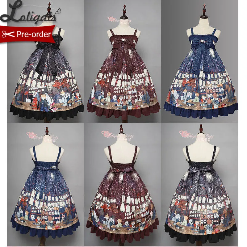 Fireworks Show ~ Kimono Style High Waisted Lolita JSK Dress by Magic Tea Party