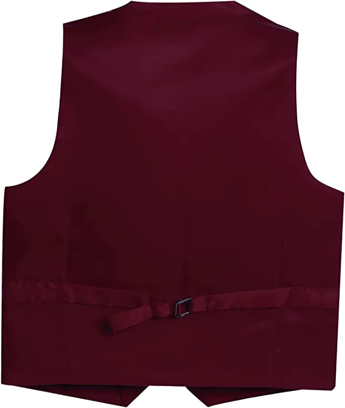 Formal Vest Suit 4 Button Toddler's Kids Boys -Burgundy