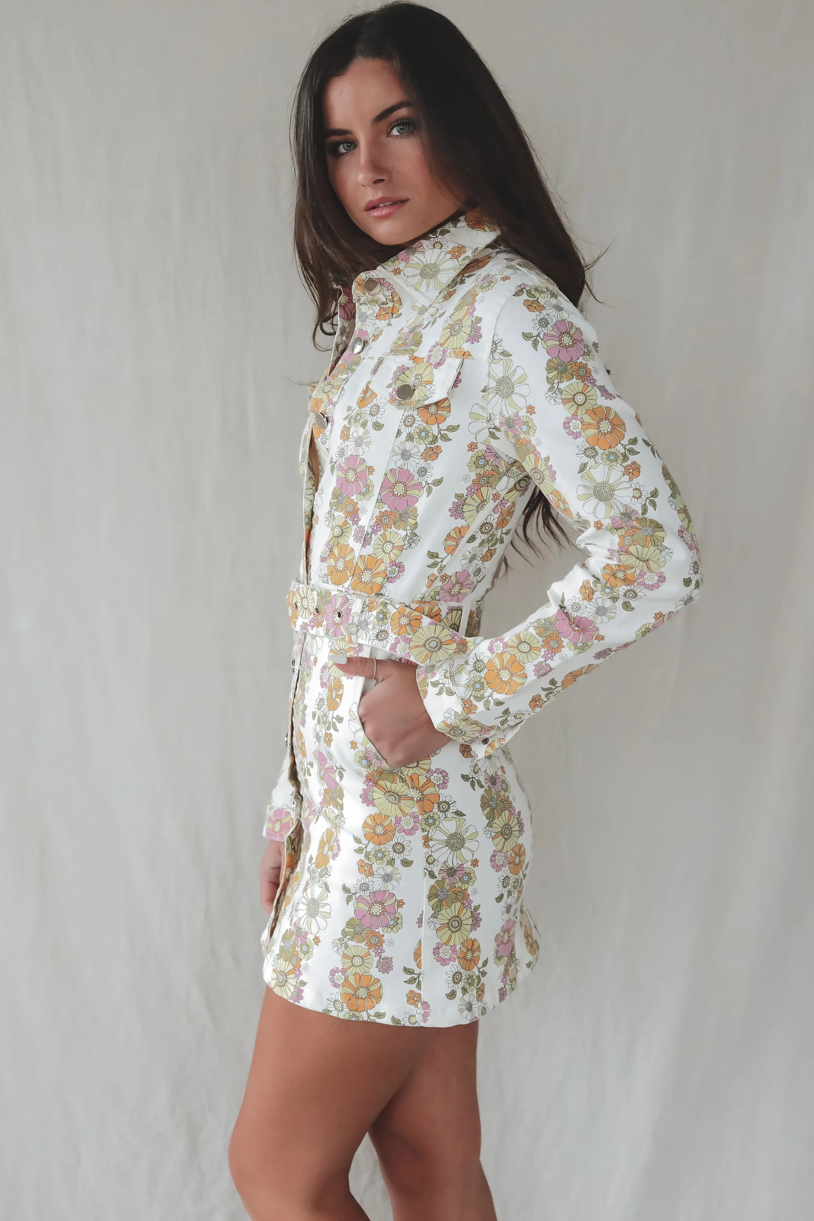 Friends Till The End Floral Button Up Dress