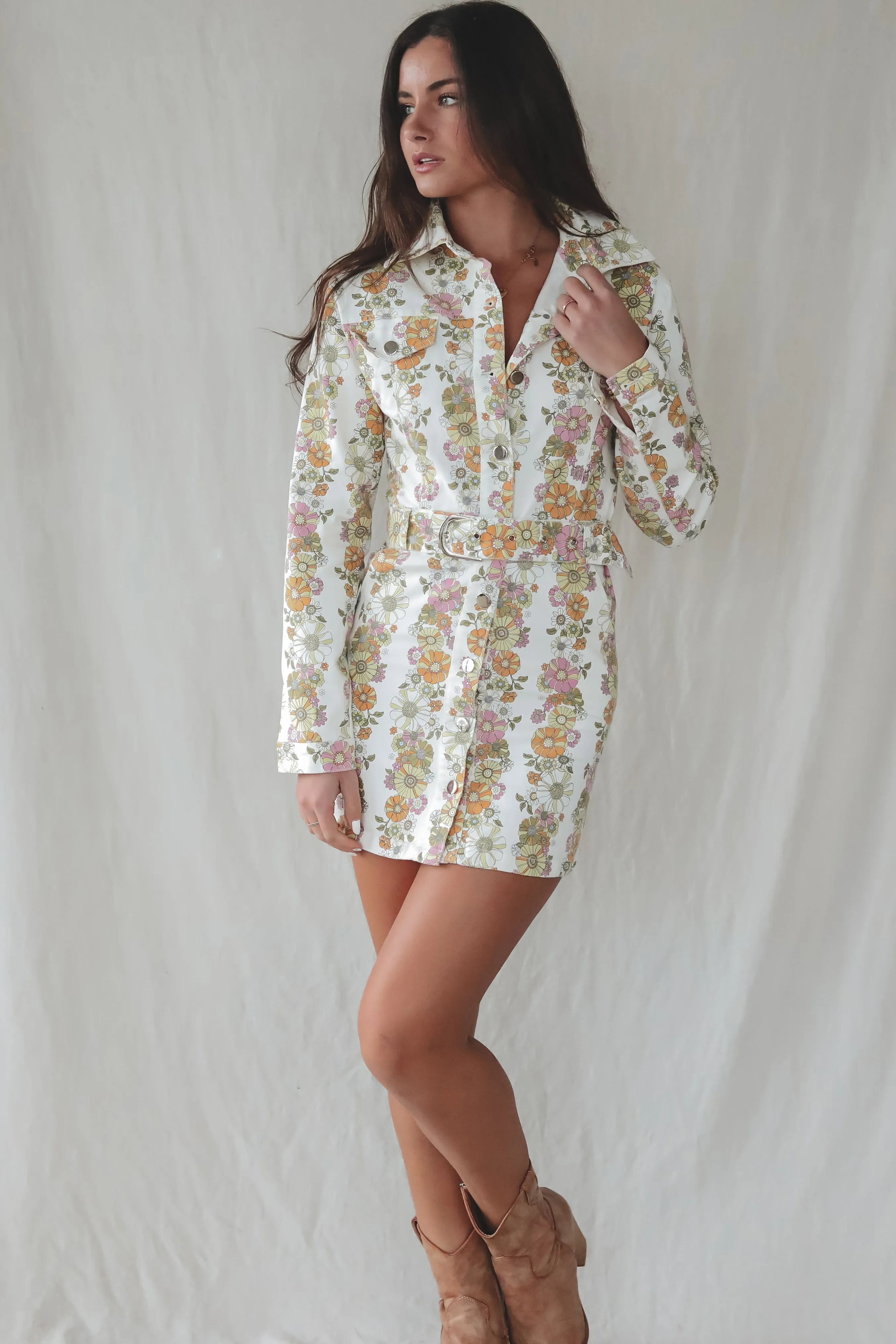 Friends Till The End Floral Button Up Dress